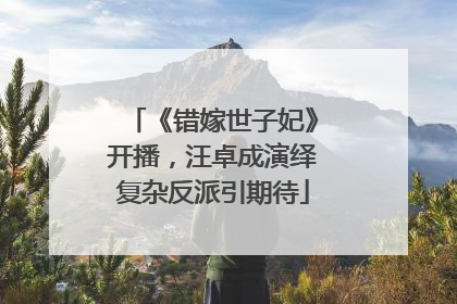 《错嫁世子妃》开播，汪卓成演绎复杂反派引期待