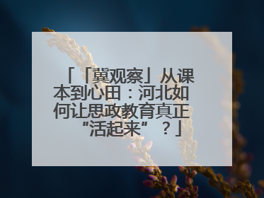「冀观察」从课本到心田：河北如何让思政教育真正“活起来”？