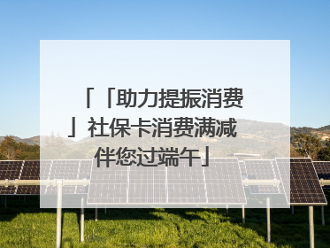 「助力提振消费」社保卡消费满减伴您过端午