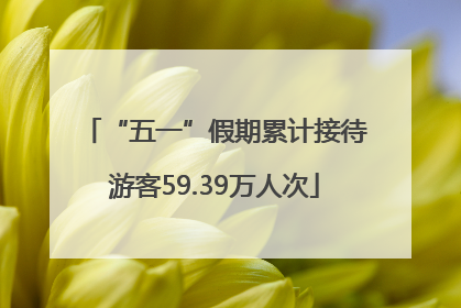 “五一”假期累计接待游客59.39万人次