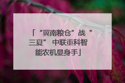 “冀南粮仓”战“三夏” 中联重科智能农机显身手