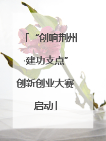 “创响荆州·建功支点”创新创业大赛启动