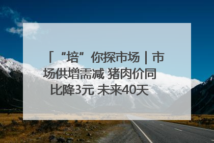 “培”你探市场｜市场供增需减 猪肉价同比降3元 未来40天便宜猪肉敞开吃