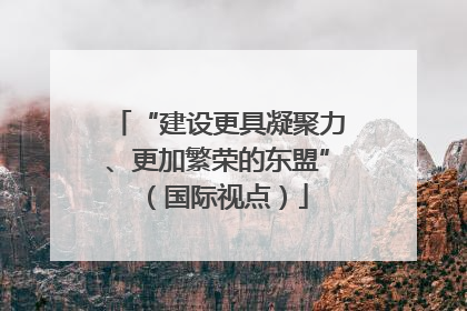“建设更具凝聚力、更加繁荣的东盟”（国际视点）