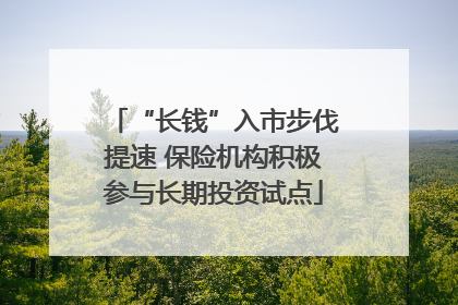 “长钱”入市步伐提速 保险机构积极参与长期投资试点