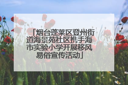 烟台蓬莱区登州街道海景苑社区携手海市实验小学开展移风易俗宣传活动