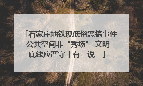 石家庄地铁现低俗恶搞事件 公共空间非“秀场” 文明底线应严守丨有一说一