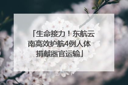 生命接力！东航云南高效护航4例人体捐献器官运输