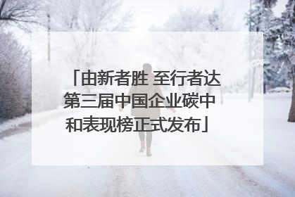 由新者胜 至行者达 第三届中国企业碳中和表现榜正式发布