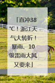 直冲38℃！浙江天气大转折！暴雨、10级雷雨大风又要来