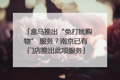 盒马推出“免打扰购物” 服务？南京已有门店推出此项服务