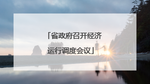 省政府召开经济运行调度会议