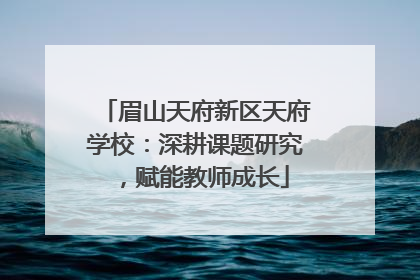 眉山天府新区天府学校：深耕课题研究，赋能教师成长