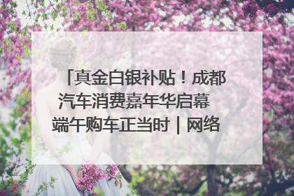 真金白银补贴！成都汽车消费嘉年华启幕 端午购车正当时｜网络中国节·端午