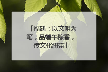 福建：以文明为笔，品端午粽香，传文化纽带