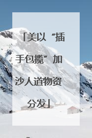 美以“插手包揽”加沙人道物资分发