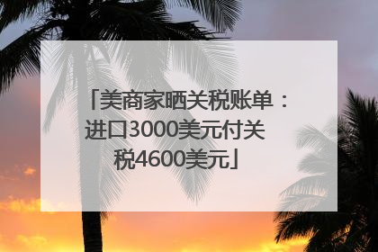 美商家晒关税账单：进口3000美元付关税4600美元