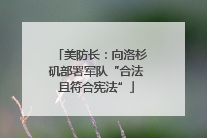 美防长：向洛杉矶部署军队“合法且符合宪法”