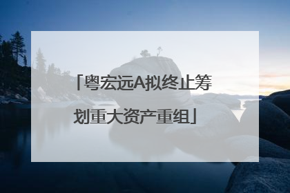 粤宏远A拟终止筹划重大资产重组