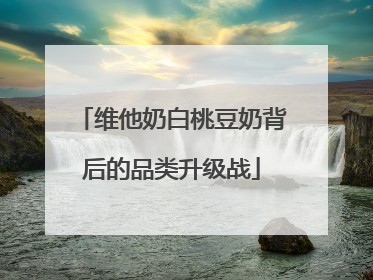 维他奶白桃豆奶背后的品类升级战