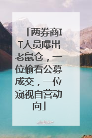 两券商IT人员曝出老鼠仓，一位偷看公募成交，一位窥视自营动向