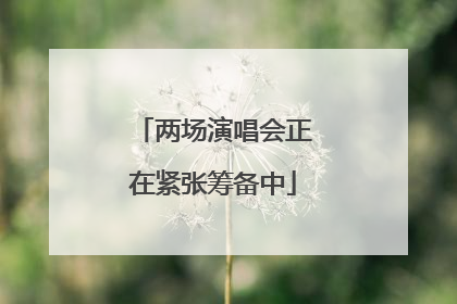 两场演唱会正在紧张筹备中