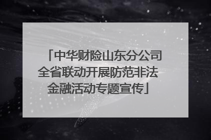 中华财险山东分公司全省联动开展防范非法金融活动专题宣传