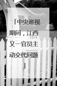 中央巡视期间，江西又一官员主动交代问题