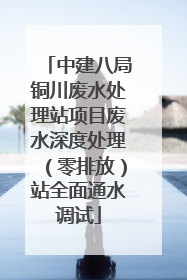 中建八局铜川废水处理站项目废水深度处理（零排放）站全面通水调试