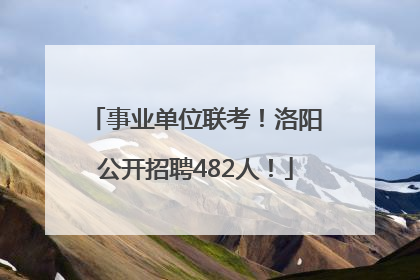事业单位联考！洛阳公开招聘482人！