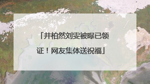 井柏然刘雯被曝已领证！网友集体送祝福