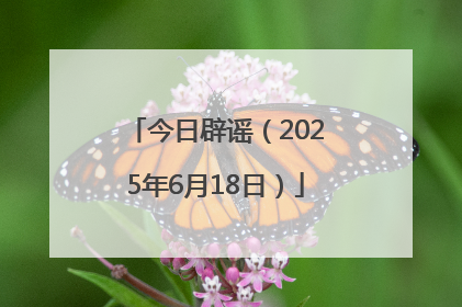 今日辟谣（2025年6月18日）