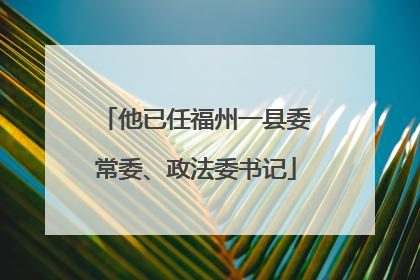 他已任福州一县委常委、政法委书记