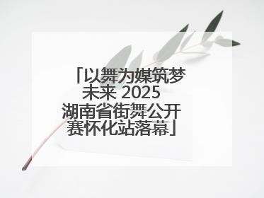 以舞为媒筑梦未来 2025湖南省街舞公开赛怀化站落幕