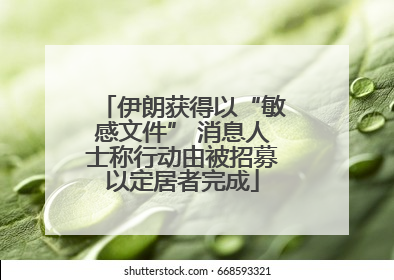 伊朗获得以“敏感文件” 消息人士称行动由被招募以定居者完成