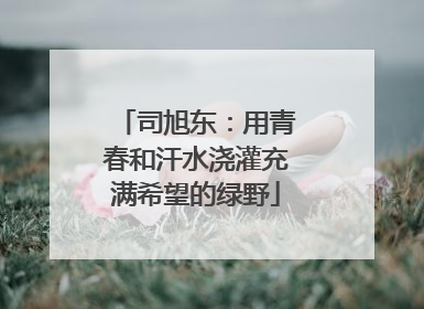 司旭东：用青春和汗水浇灌充满希望的绿野