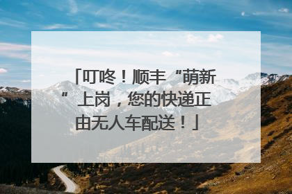 叮咚！顺丰“萌新”上岗，您的快递正由无人车配送！