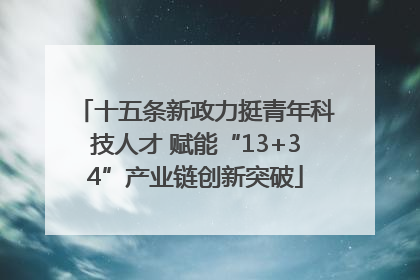 十五条新政力挺青年科技人才 赋能“13+34”产业链创新突破