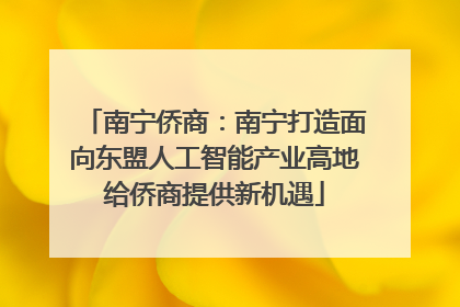 南宁侨商：南宁打造面向东盟人工智能产业高地给侨商提供新机遇