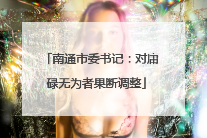 南通市委书记：对庸碌无为者果断调整