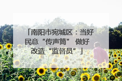 南阳市宛城区：当好民意“传声筒” 做好改造“监督员”
