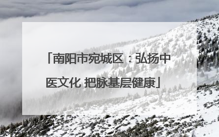 南阳市宛城区：弘扬中医文化 把脉基层健康