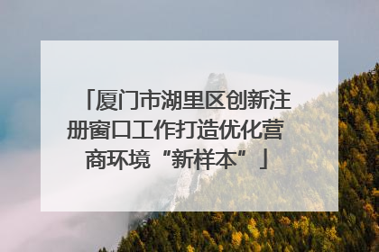 厦门市湖里区创新注册窗口工作打造优化营商环境“新样本”