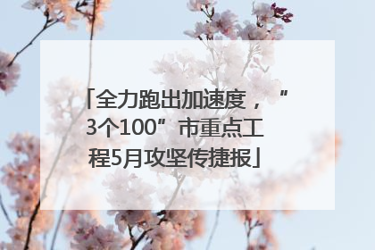 全力跑出加速度，“3个100”市重点工程5月攻坚传捷报
