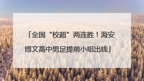 全国“校超”两连胜！海安博文高中男足提前小组出线