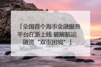 全国首个海事金融服务平台在浙上线 破解航运融资“双重困境”
