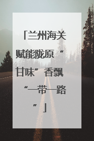 兰州海关赋能陇原“甘味”香飘“一带一路”