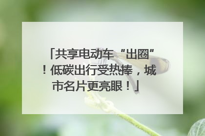 共享电动车“出圈”！低碳出行受热捧，城市名片更亮眼！