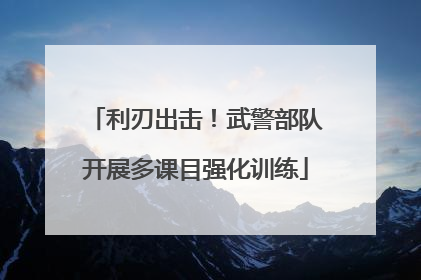 利刃出击！武警部队开展多课目强化训练
