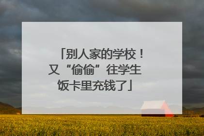 别人家的学校！又“偷偷”往学生饭卡里充钱了